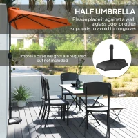 Outsunny Half Round Parasol Umbrella - Orange(m-5)