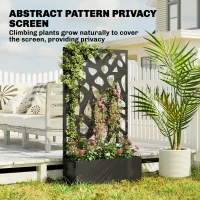 Outsunny Metal Raised Garden Bed with Trellis, Outdoor Planter Box with Privacy Screen, Elevated Garden Box for Climbing Plants(m-5)