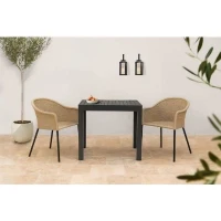 Table de jardin extensible 6 personnes SOLOMA - SOLOMA - Aluminium - 80/160 x 80 x 75 cm(m-3)