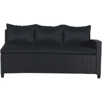 Salon de jardin KAPAS - 5 personnes - Acier et résine tressée - Noir(m-3)