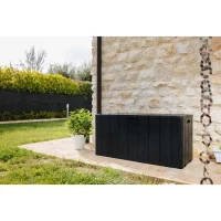 Coffre de jardin - En résine - MULTIBOX BRAVO - Gris anthracite - 270L - 117,5x45x56 cm(m-2)
