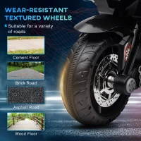 HOMCOM Motocykl elektryczny dla dzieci, światła i dźwięki, 3 km/h, ładowalny, tworzywo sztuczne i metal, Niebieski/Biały(m-6)