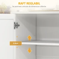 HOMCOM Insulă de Bucătărie cu Sertar, Dulap și 2 Rafturi Deschise, din MDF și Oțel Inoxidabil, 128x45,5x91,5 cm(m-7)