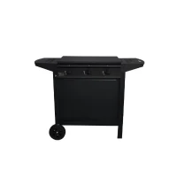Barbecue a gaz - GRILL GARDEN - Noir - 3 brûleurs - Avec capot de protection - Allumage Piezo électrique(m-2)
