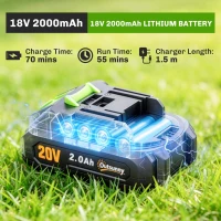 Outsunny 2-in-1 Draadloze Heggenschaar Elektrische Heggen- & Struikschaar met 20/10 cm Snijlengte, Oplader(m-5)