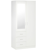 HOMCOM Armadio guardaroba 80cm x 50cm x 180cm Bianco