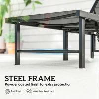 Outsunny Set of Two Reclining Sun Loungers - Black(m-6)