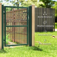 Outsunny Wrota stalowe z zamkiem i kluczami, z uchwytem, 3 klucze(m-4)