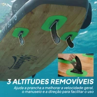 Outsunny Prancha Paddle Surf Insuflável SUP Extra Longa de 335 cm com Assento Remo Conversível Quilhas Bomba e Mochila Carga 180 kg(m-8)