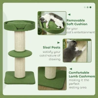 Koty drapak 91cm z legowiskiem, platforma, wełna, kremowy(m-5)