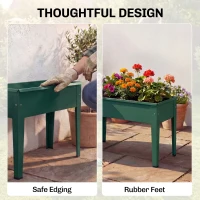Outsunny Raised Planter, Metal Raised Garden Bed on Legs with Drainage Hole and Foot Covers, Green(m-6)