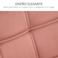 HOMCOM Butaca de Salón Moderna Tapizado en Terciopelo con Asiento Ancho Patas de Madera Sillón Relax para Sala de Estar Rosa(m-5)