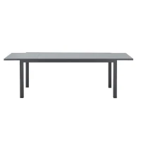 Ensemble repas de jardin 6 a 8 personnes : Table extensible 180-240 cm + 2 fauteuils + 6 chaises - Gris(m-6)
