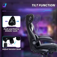 Fotel gamingowy Vinsetto, ergonomiczny, z funkcją bujania(m-6)