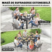 Outsunny Masă Mare pentru Exterior, Grădini, Terase și Spații Verzi(m-4)