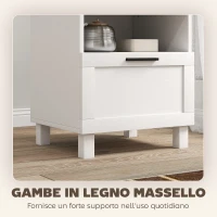 HOMCOM Comodino Moderno con Cassetto e Ripiano in Legno, 45x38x50 cm, Bianco e color Legno(m-6)