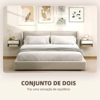 HOMCOM Conjunto de 2 mesas de cabeceira murais, mesas de noite, gaveta, compartimento aberto, tampo, 37 x 32 x 21 cm, madeira natural(m-4)