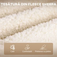 HOMCOM Fotoliu Balansoar Tapițat din Lemn și Oțel pentru Living și Dormitor, 71x98x101 cm, Bej(m-7)