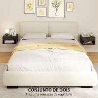 HOMCOM Conjunto de 2 mesas de cabeceira de parede, mesas de cabeceira, gaveta, compartimento aberto, tampo, 37 x 32 x 21 cm, preto(m-4)