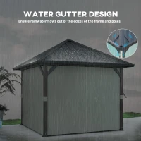 Pawilon ogrodowy 3x3 m, wodoodporny, stabilny, ciemnoszary(m-5)