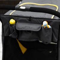 PawHut Foldable Pet Stroller, with Universal Wheels, Shock Absorber, for Medium and Large Dogs - Grey(m-11)