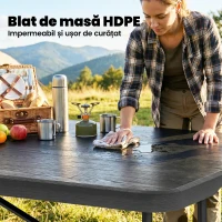 Outsunny măsuțe pentru plajă ușoare mobilier de camping bucătărie plastic pop pliabil pentru banchete(m-5)