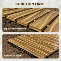 Outsunny Camino de Jardín de Madera 120x38 cm Pasarela Recta Enrollable para Exteriores Resistente a la Intemperie Carbonizado(m-5)