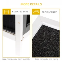 PawHut Klatka dla małych zwierząt dla świnki morskiej i królików karłowatych, dwupoziomowa, drewniana, Szara(m-7)