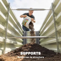 Outsunny Carré potager potager surélevé acier galvanisé barres de soutien et plaques d'angle fond ouvert 240x40x45cm gris argenté(m-9)