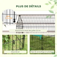 PawHut Parc enclos cage lapin extérieur structure acier avec protection solaire et portes verrouillables 185 x 75 x 75 cm vert(m-7)