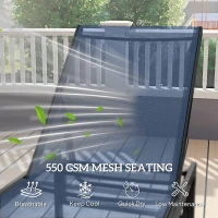 Outsunny Reclining Sun Lounger - Dark Blue(m-5)