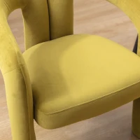 Set 2 sedie da pranzo in tessuto effetto velluto con imbottitura, 64x50.5x71 cm, Verde Oliva(m-7)