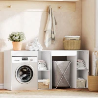 HOMCOM Mobile Sopra Lavatrice con 2 Ripiani Aperti e Autoportante, 96x60x95 cm, Bianco(m-9)