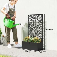 Outsunny Hochbeet aus Metall mit Rankgitter für Kletterpflanzen, freistehend oder zur Wandmontage(m-3)