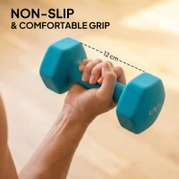 SPORTNOW Hex Dumbbells Set with Dumbbell Rack, Hand Weights for Home Gym Strength Training, 2 x 1kg, 2 x 2kg, 2 x 3kg, 2 x 4kg(m-5)