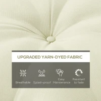 Outsunny Poduszka siedziska, poduszka siedziska, poduszka na krzesło, z guzikami, 80 cm x 80 cm x 10 cm, kremowy(m-4)