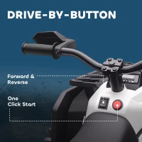 HOMCOM Elektryczny quad dla dzieci, prędkość 3-8 km/h, czas jazdy 45 min, reflektor LED, odtwarzacz muzyczny USB, dla dzieci 3-5 lat(m-7)