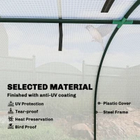 Outsunny Szklarnia, zimowa szklarnia foliowa z drzwiami na zamek błyskawiczny 395 x 100 x 80 cm, biały(m-4)