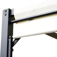 Outsunny Pergola tonnelle de jardin avec auvent coulissant 3 x 3 m - structure acier époxy et toile polyester - crème et noir(m-9)