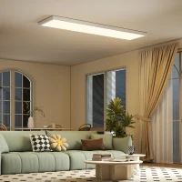 HOMCOM Conjunto de 4 Candeeiros de Teto Reguláveis em Cor com Interruptor DIP e de Parede 3000K/4000K/6000K 120x30x3,7 cm Branco(m-2)