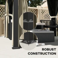 Pawilon ogrodowy 3x3 m, wodoodporny, stabilny, ciemnoszary(m-6)