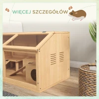 PawHut Klatka dla chomików syryjskich i karłowatych, z platformą, wiszącym mostkiem, chatką, 85x45x44 cm(m-6)