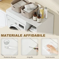 HOMCOM Mobile Sopra Lavatrice con 2 Ripiani Aperti e Autoportante, 96x60x95 cm, Bianco(m-5)
