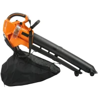 Outsunny 3000W 3-in-1 Elektrischer Laubbläser und Staubsauger mit 40L Auffangbeutel, 4 Rädern, verstellbarem Gurt, Orange(m-10)