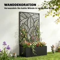 Outsunny Hochbeet aus Metall mit Rankgitter für Kletterpflanzen, freistehend oder zur Wandmontage(m-5)