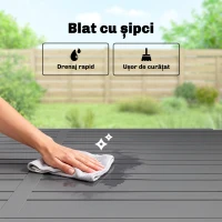 Outsunny masă extensibilă pentru exterior masă de grădină masă de prânz(m-5)