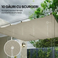 Outsunny Prelată pentru Pergolă cu 10 Orificii de Drenaj, Material Poliester UV30+, Doar Acoperire, 288x298 cm, pentru Pergolă Grădină 3x3m, Bej(m-7)