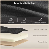 HOMCOM Divano Letto Angolare Effetto Lino con Vano Portaoggetti a Scomparsa, 192x148x86 cm, Grigio Antracite(m-7)