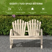 Outsunny Panchina da Giardino in Legno Stile Country con Braccioli a Ruota, 108x66x95cm, Legno Naturale(m-6)