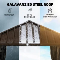 Outsunny Tuinpaviljoen ca. 3 x 3 m Aluminium Paviljoen met Stalen Hardtop-Dak, Muggennet en 4 Zijwanden, UPF50+(m-4)